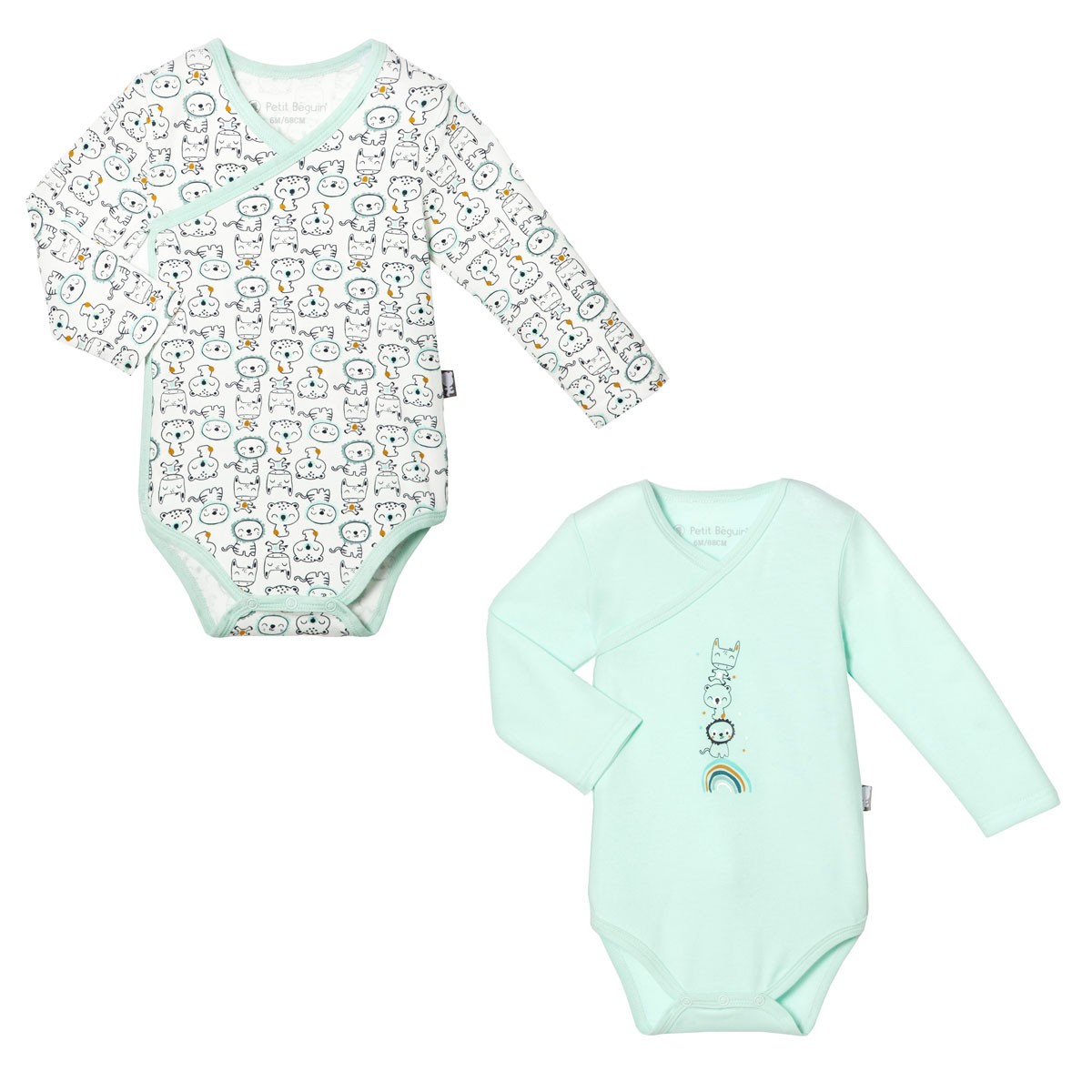 Lot De 2 Bodies Croises Bebe Garcon Manches Longues Bamaco Petit Beguin