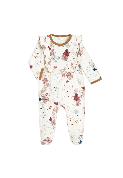 Petit Béguin Pyjama bébé fille en velours contenant du coton bio