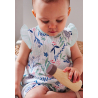 Barboteuse bébé fille en gaze de coton écrue Dahlia