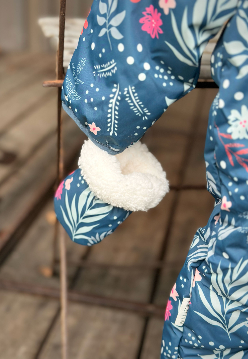 combinaison pilote bebe fille matelassee avec moufles - lulucastagnette  bleu bebe