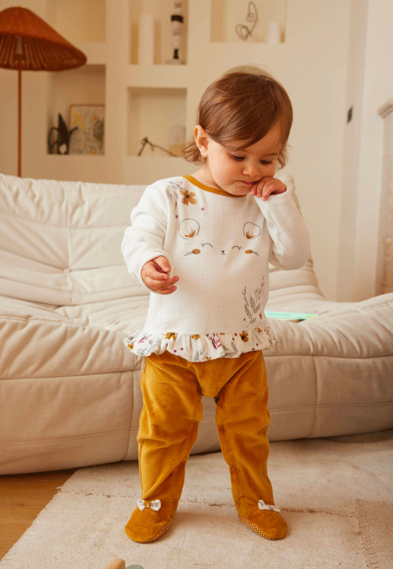 Pyjama bébé en velours Charlie - PETIT BEGUIN