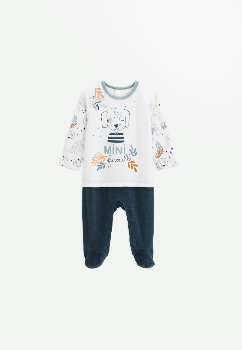 Pyjama bébé en velours Scotty - PETIT BEGUIN