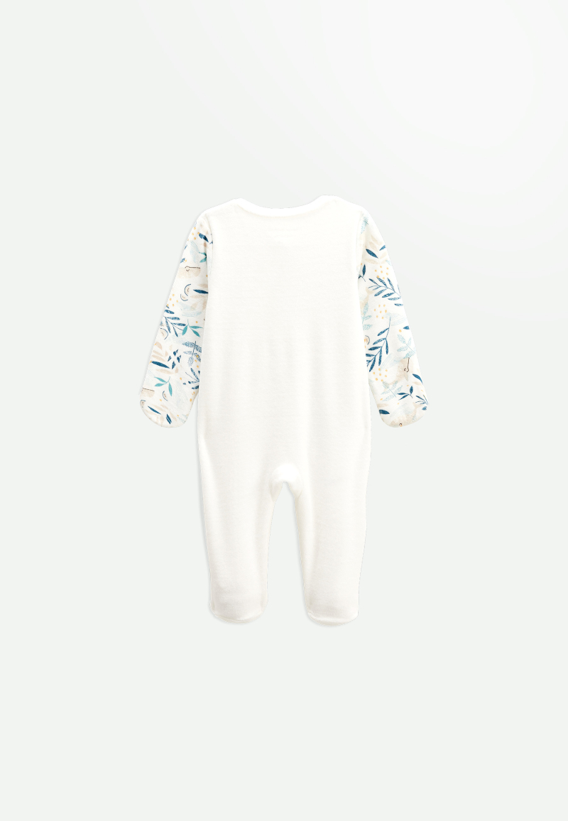 Pyjama bébé en velours ouverture zippée Iskia dos