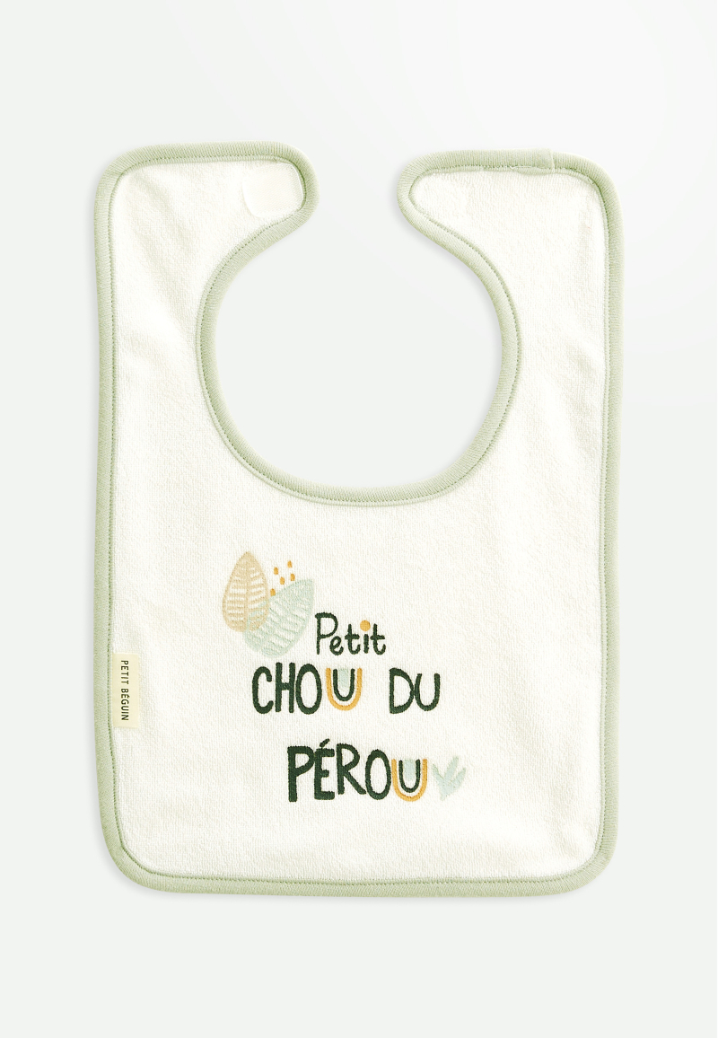 Lot de 3 bavoirs bébé Mon Petit Chou du Pérou