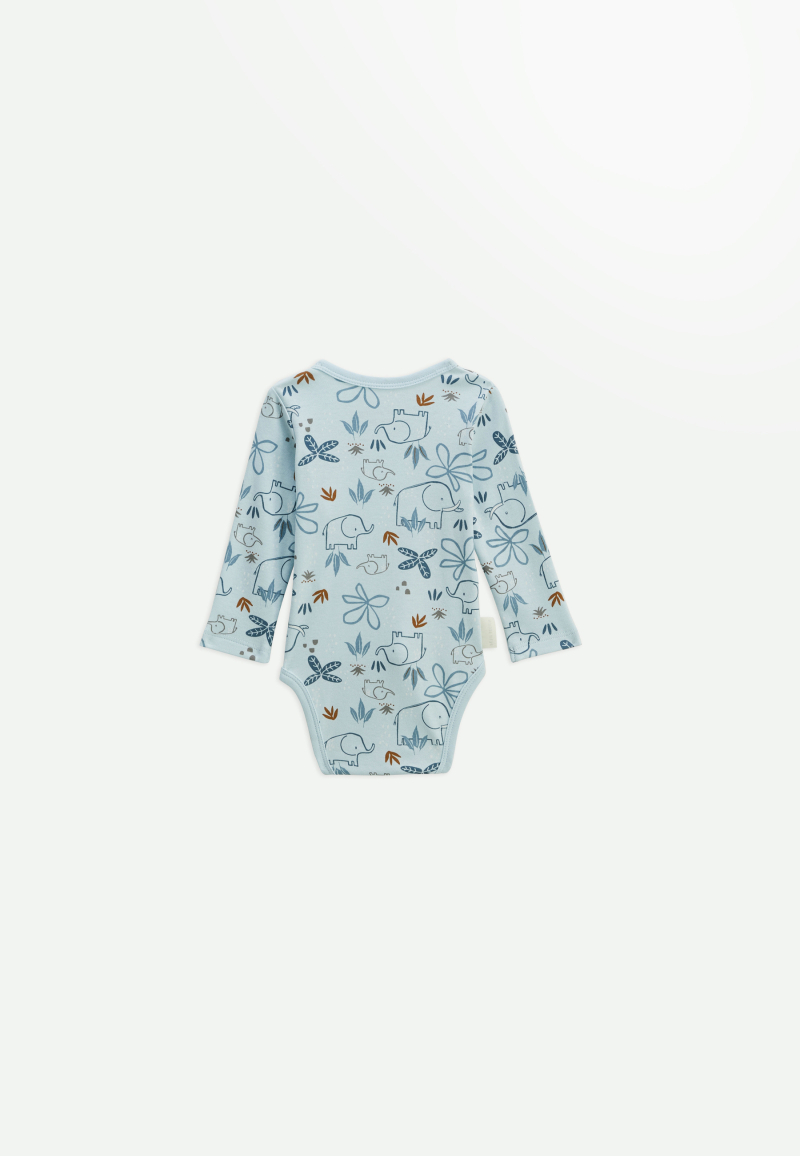 Lot de 2 bodies bébé manches longues ouverture croisée Blue Family