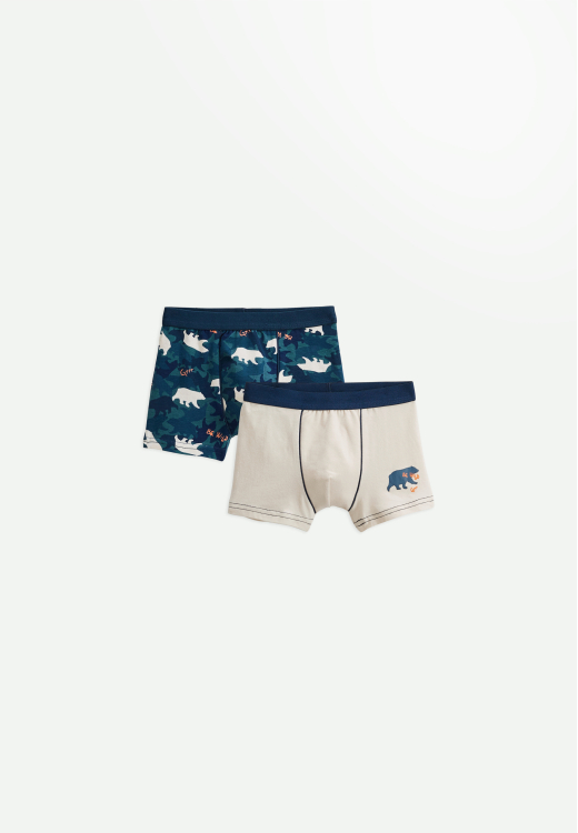 Lot de 2 boxers garçon Camou Grizzly