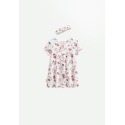 Robe bébé + headband en gaze de coton Aloha Savana