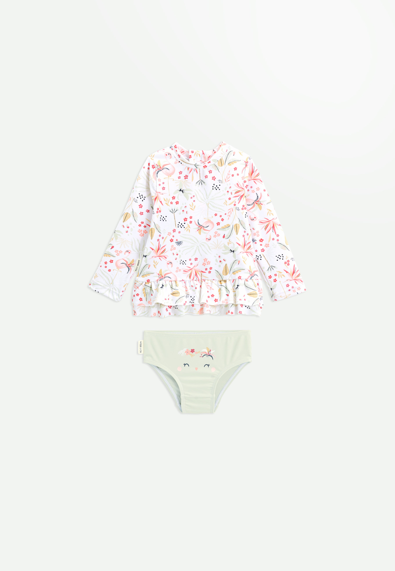Maillot de bain bébé 2 pièces t-shirt de protection UV & culotte Paradise