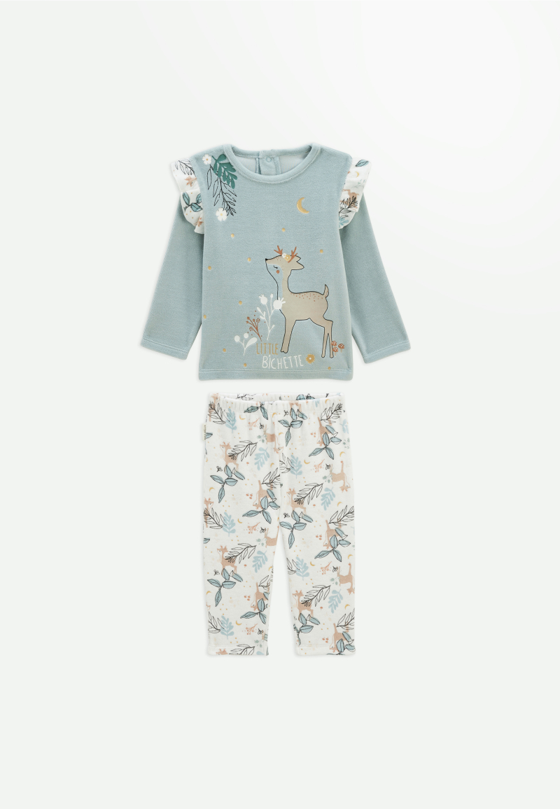 Pyjama bébé 2 pièces en velours Alma