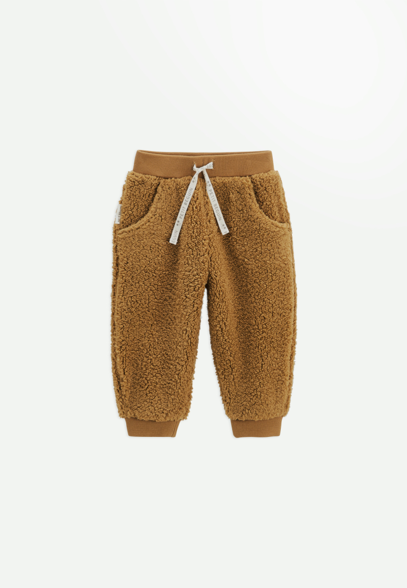 Ensemble bébé sweat-shirt en molleton et pantalon en sherpa écru Lamascotte