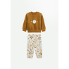 Ensemble bébé sweat-shirt en sherpa et pantalon en molleton camel Lamascotte