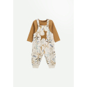 Ensemble salopette bébé en molleton et t-shirt Lamascotte