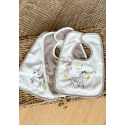 Lot de 3 bavoirs bébé Baby Safari