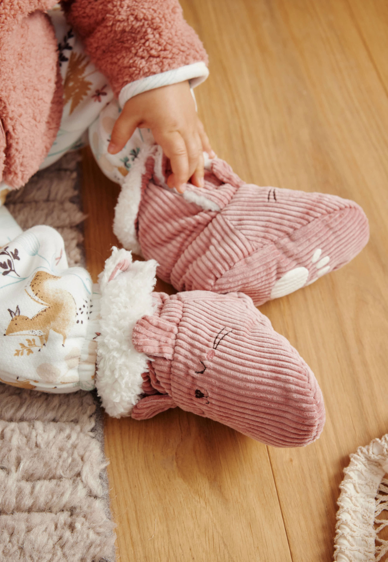 Chaussons bébé en velours côtelé Bloom