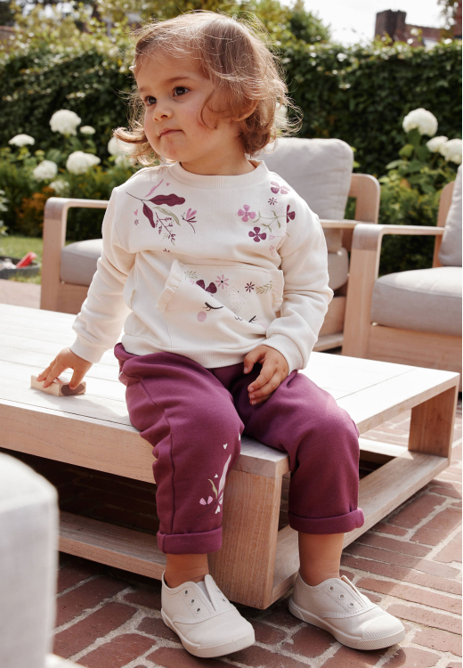 Ensemble bébé sweat-shirt et pantalon en molleton Mila