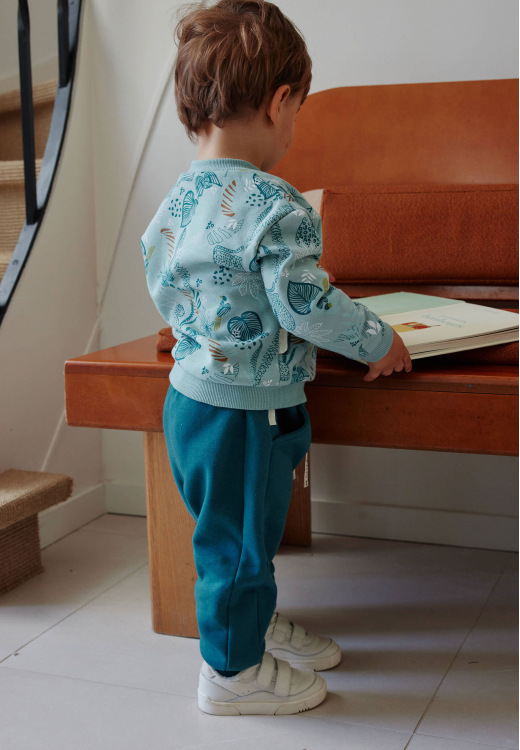 Ensemble bébé sweat-shirt et pantalon en molleton bleu Roméo