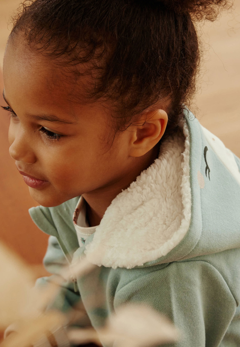 Sweat-shirt à capuche bébé en molleton Alma