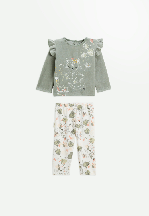 Pyjama bébé 2 pièces en velours Lily