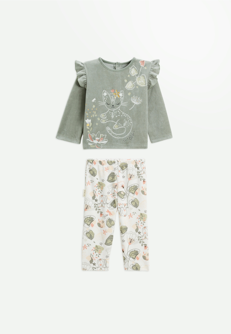 Pyjama bébé 2 pièces en velours Lily