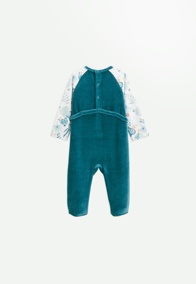 Pyjama bébé en velours bleu Roméo