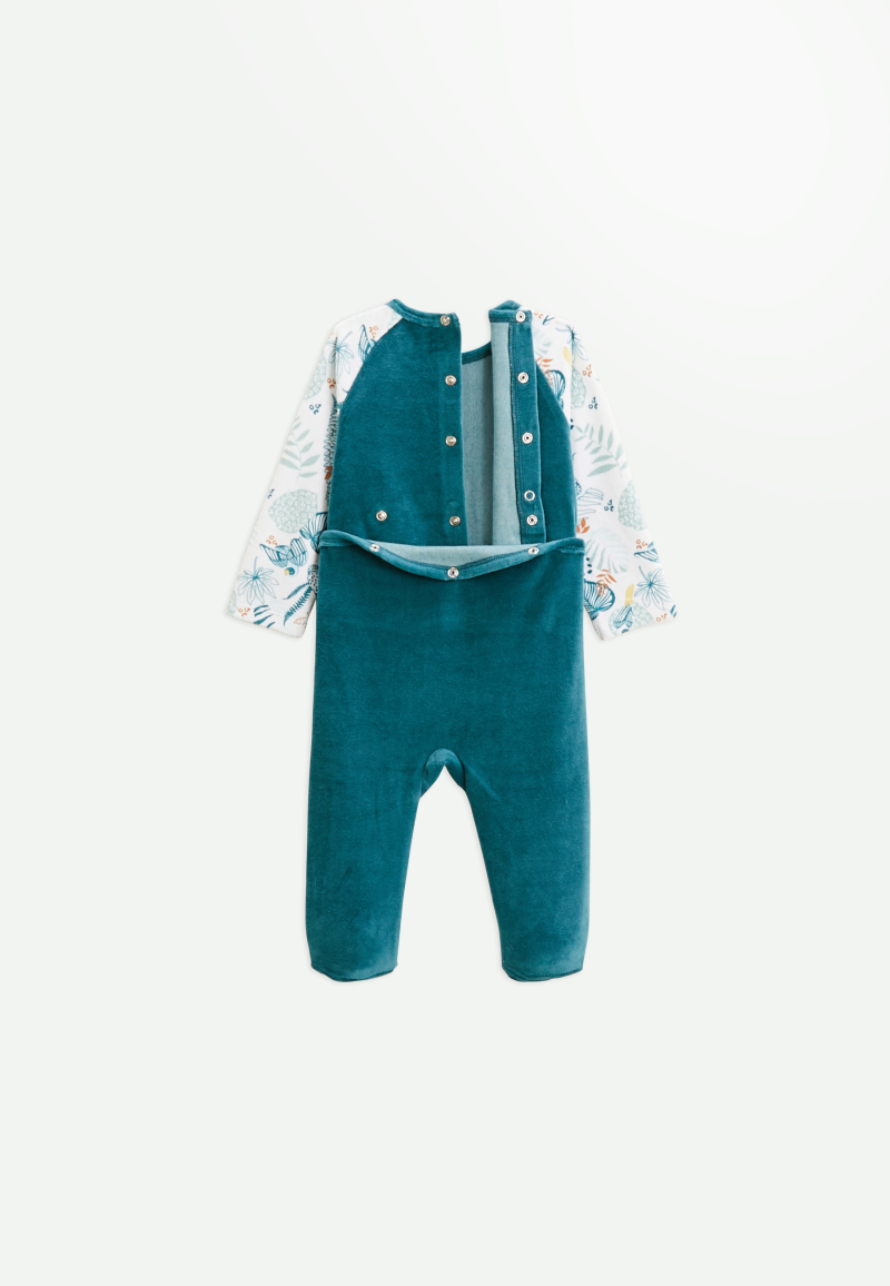 Pyjama bébé en velours bleu Roméo