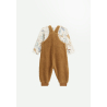 Ensemble salopette bébé en sherpa camel et t-shirt Lamascotte