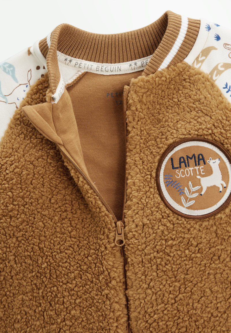 Veste teddy bébé en sherpa Lamascotte