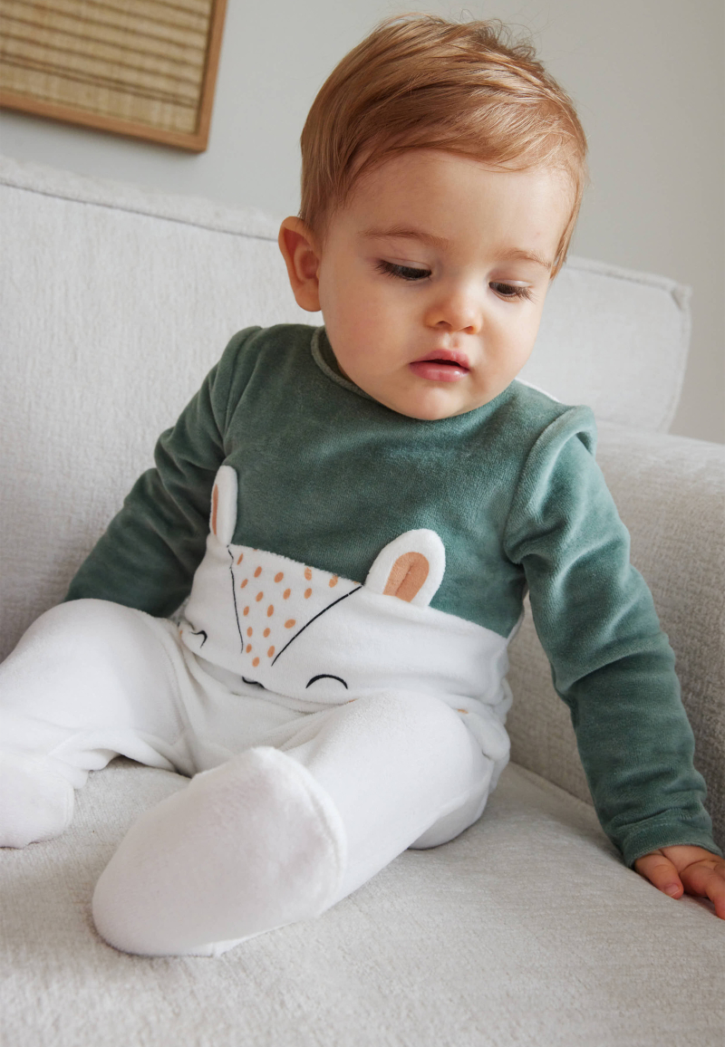 Pyjama bebe en velours Merlin