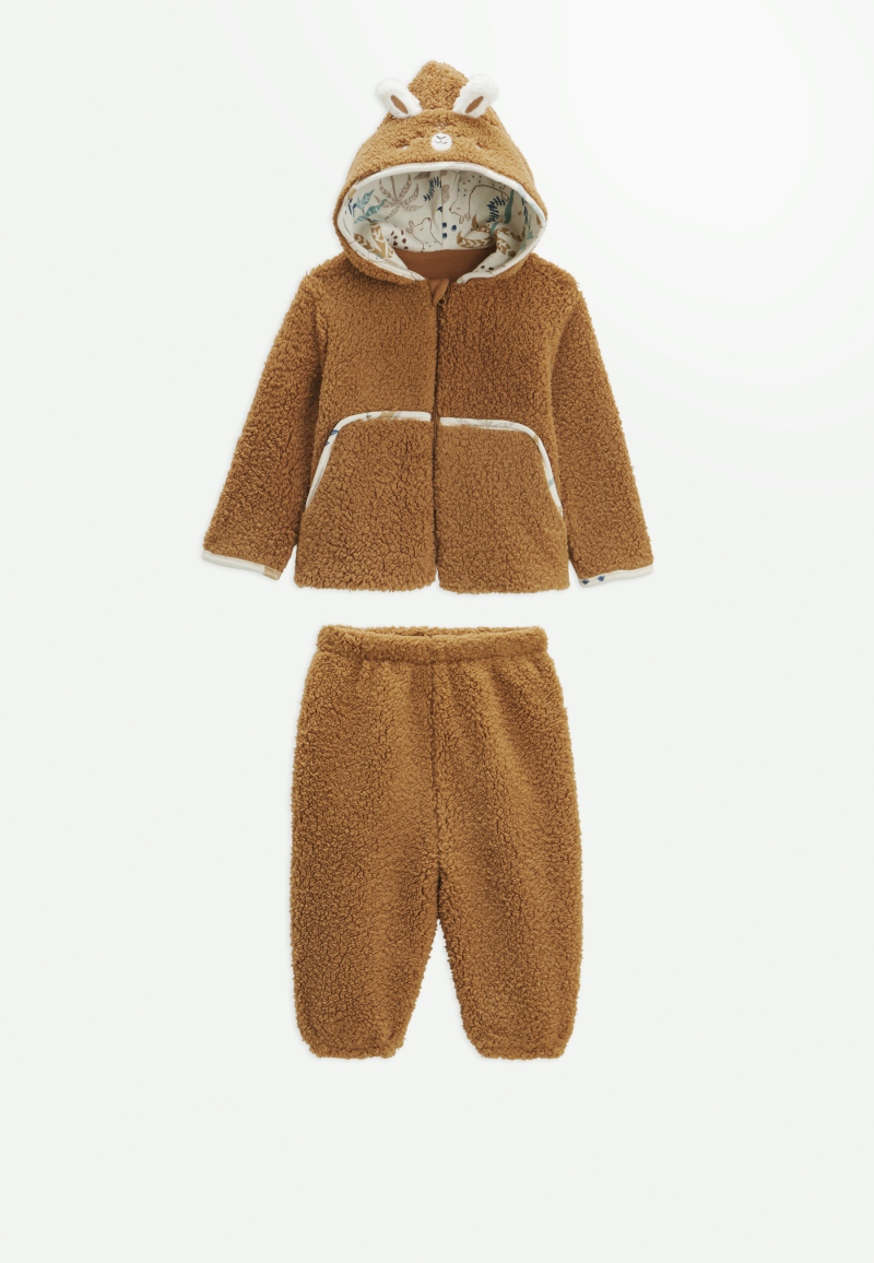 Ensemble bébé veste et pantalon en sherpa Lamascotte