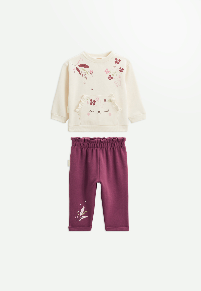 Ensemble bébé sweat-shirt et pantalon en molleton Mila