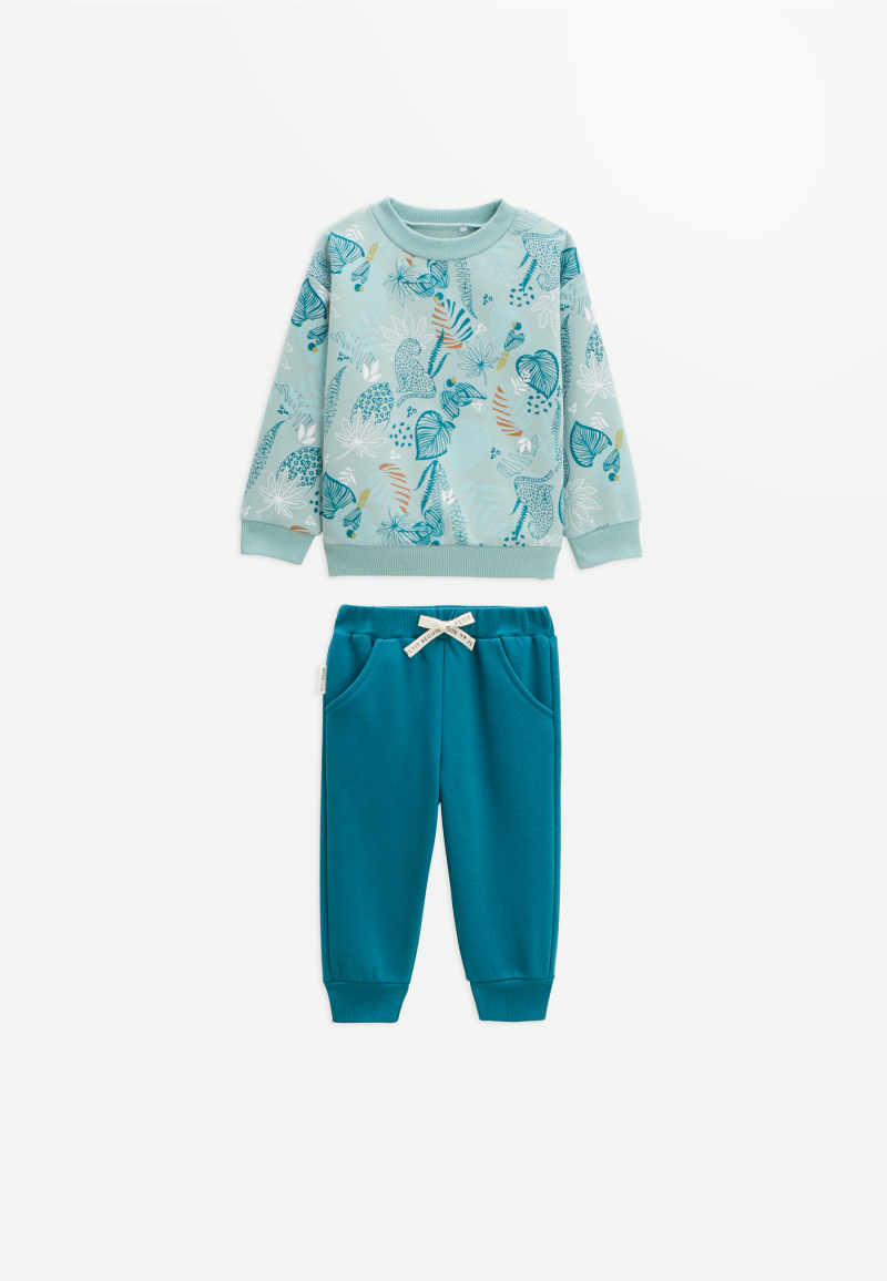 Ensemble bébé sweat-shirt et pantalon en molleton bleu Roméo