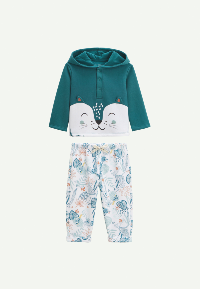 Ensemble bébé sweat-shirt à capuche et pantalon en molleton Roméo