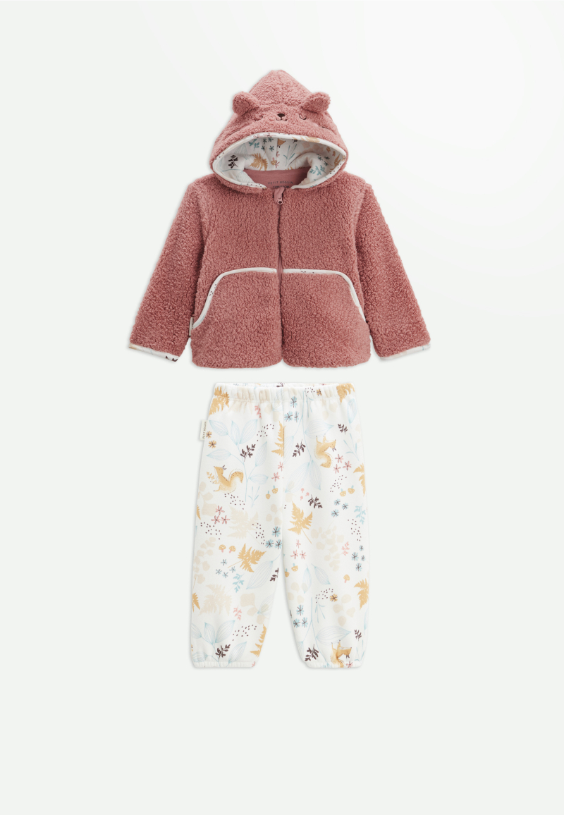 Ensemble bébé veste en sherpa et pantalon en molleton Bloom