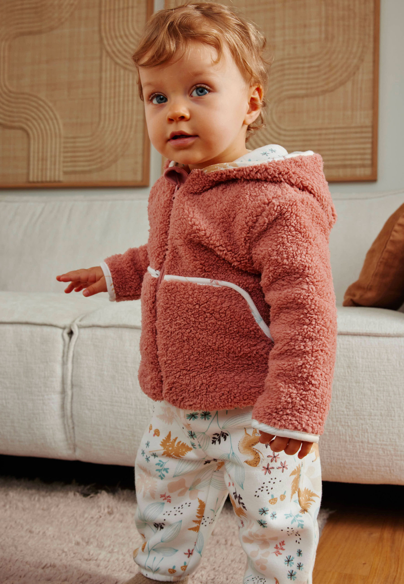 Ensemble bébé veste en sherpa et pantalon en molleton Bloom