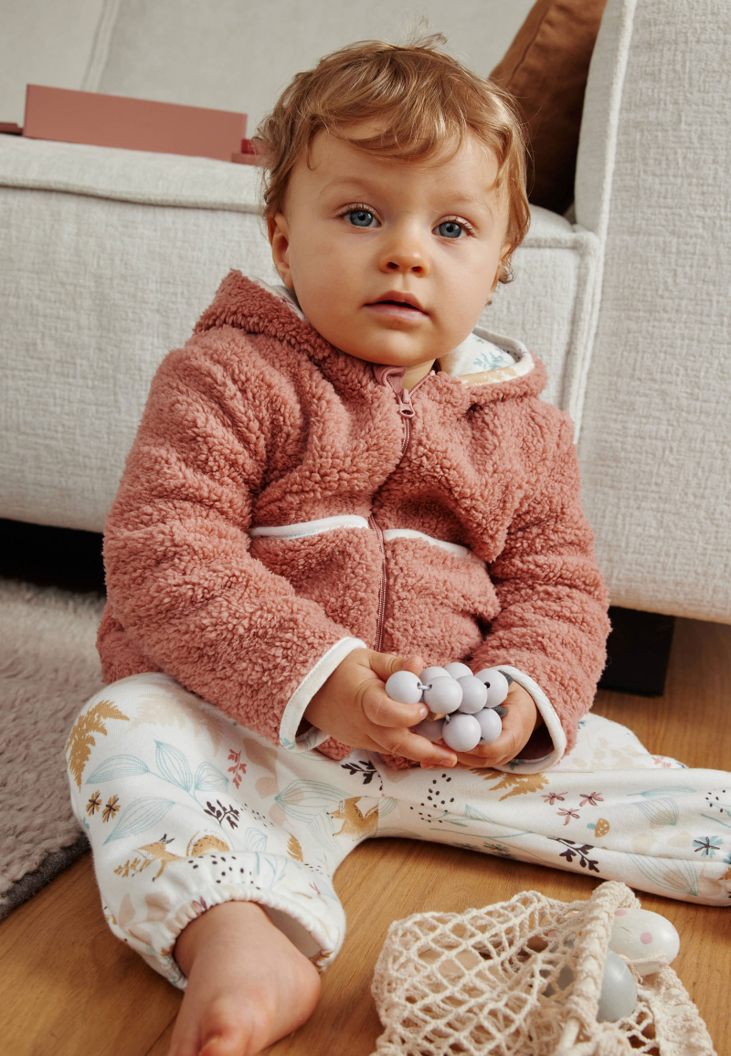 Ensemble bébé veste en sherpa et pantalon en molleton Bloom