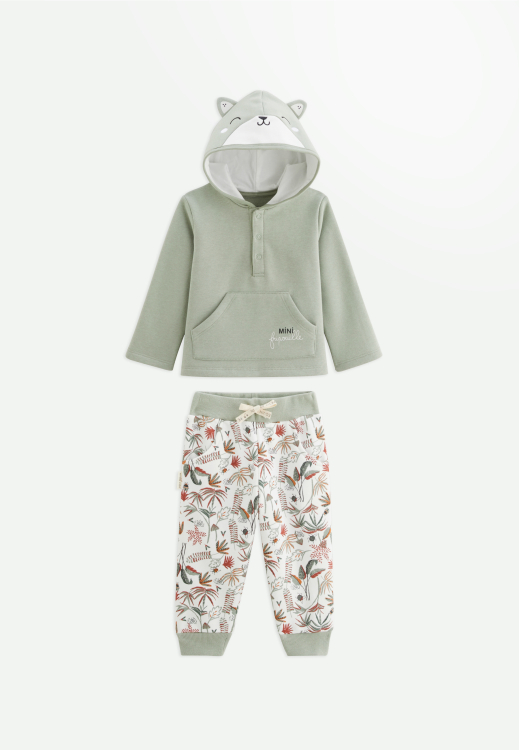 Ensemble bébé en molleton sweat-shirt et pantalon Abou