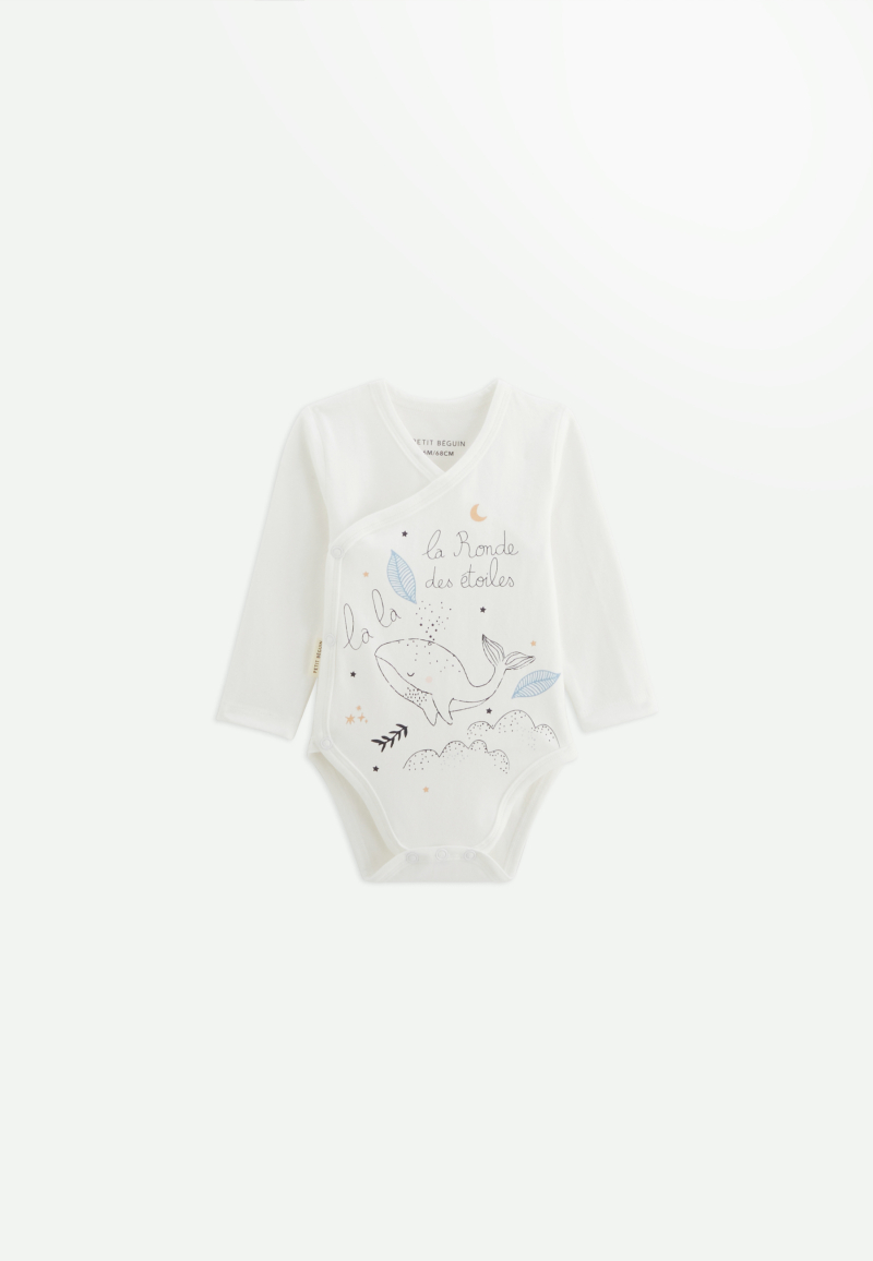 Lot de 2 bodies bébé manches longues ouverture croisée Petite Balade