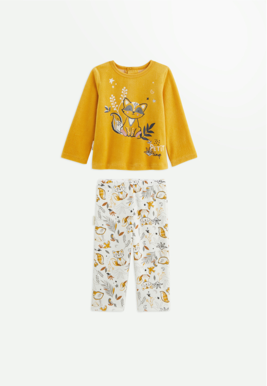 Pyjama bébé 2 pièces en velours Petit Loup