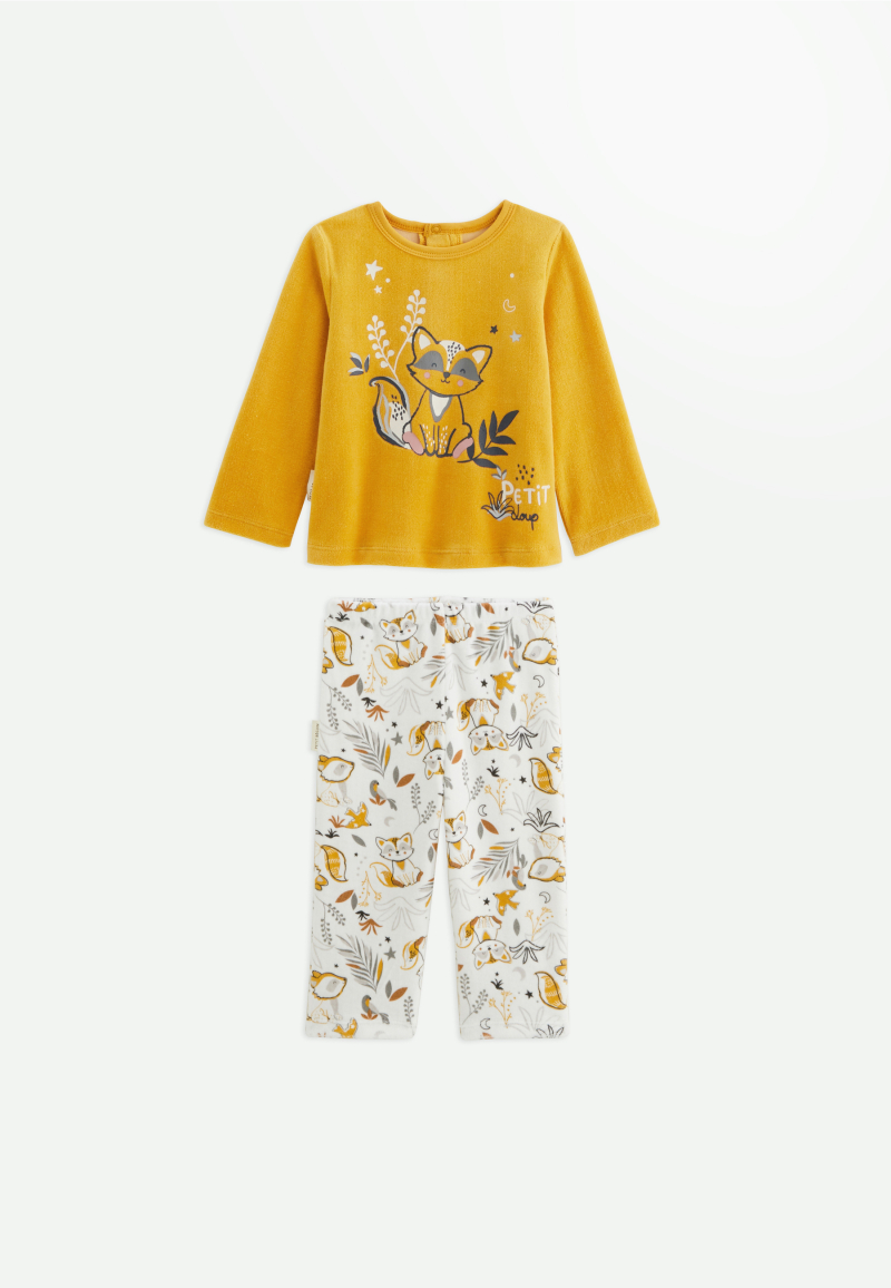 Pyjama bébé 2 pièces en velours Petit Loup