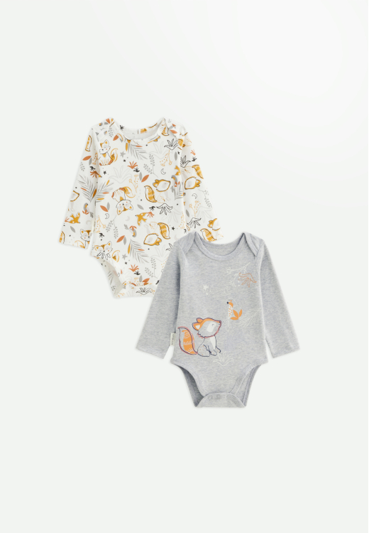 Lot de 2 bodies bébé manches longues Petit Loup