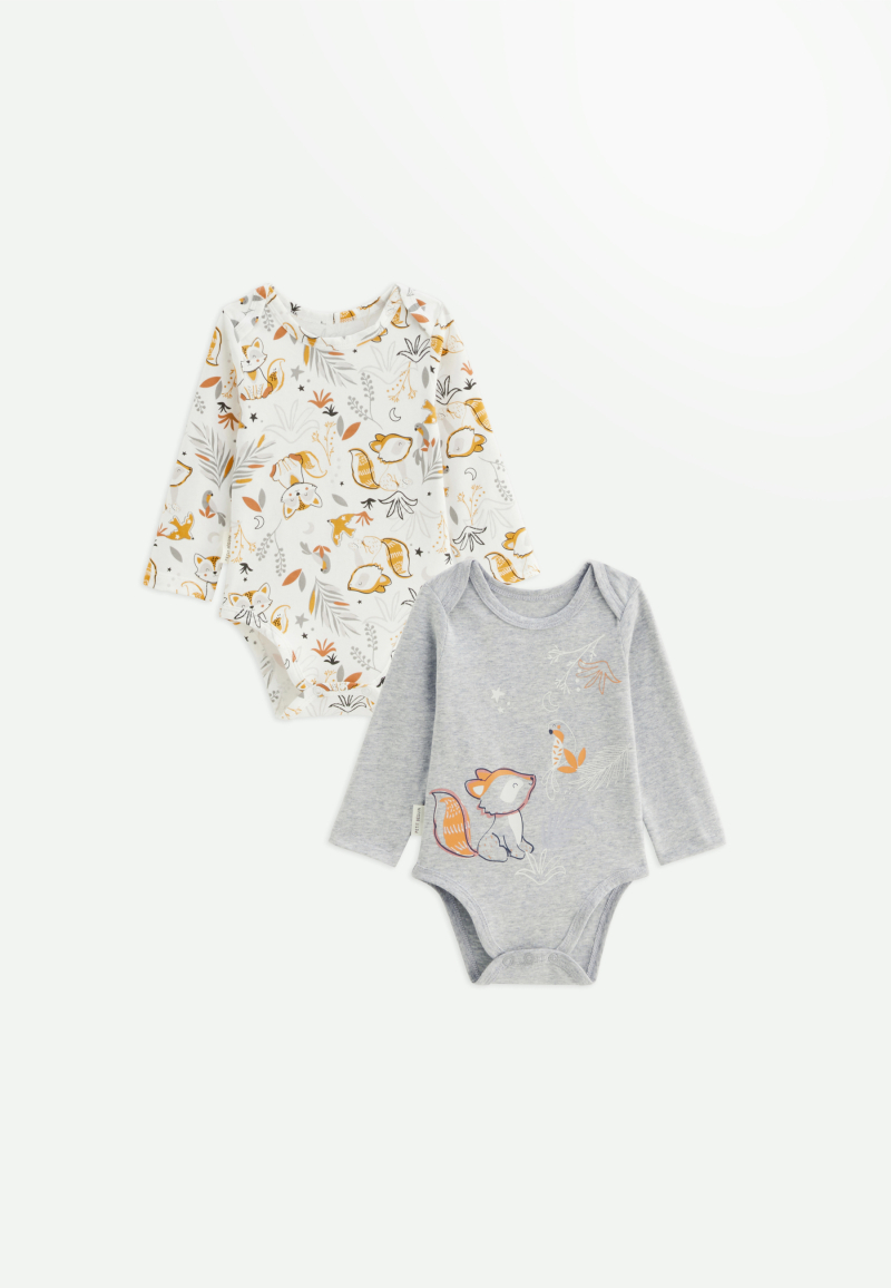 Lot de 2 bodies bébé manches longues Petit Loup