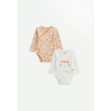 Lot de 2 bodies bébé manches longues ouverture croisée Miss Plume