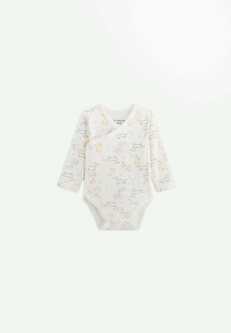 Lot de 2 bodies bébé manches longues ouverture croisée Emilie