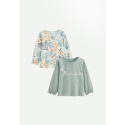 Lot de 2 t-shirts enfant manches longues Holamuchacha