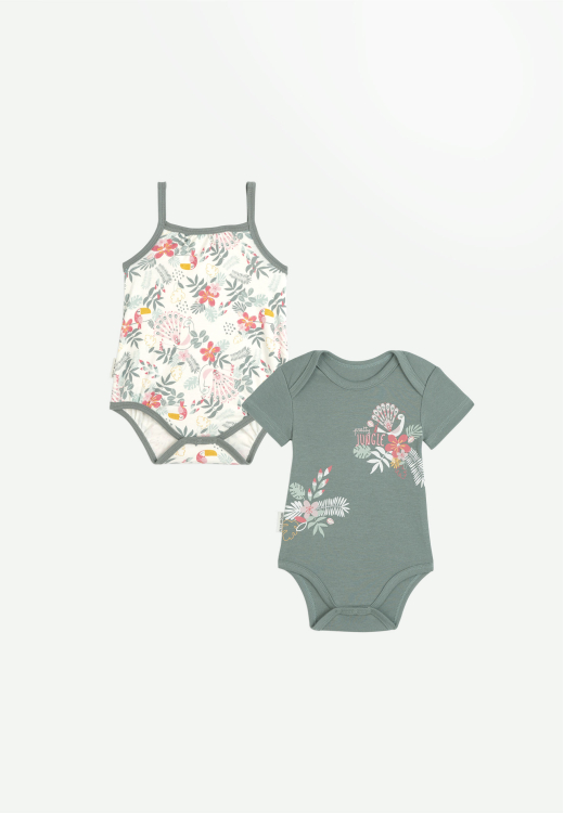 Lot de 2 bodies bébé manches courtes Pretty Jungle