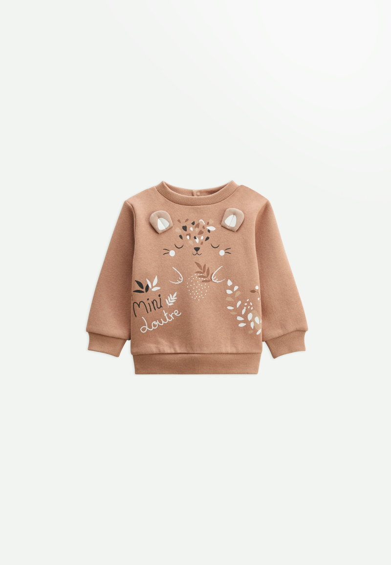 Ensemble bébé sweat et pantalon en molleton Mini Loutre