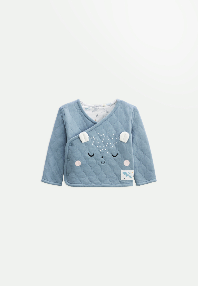 Ensemble bébé gilet et pantalon en coton matelassé Petite Balade