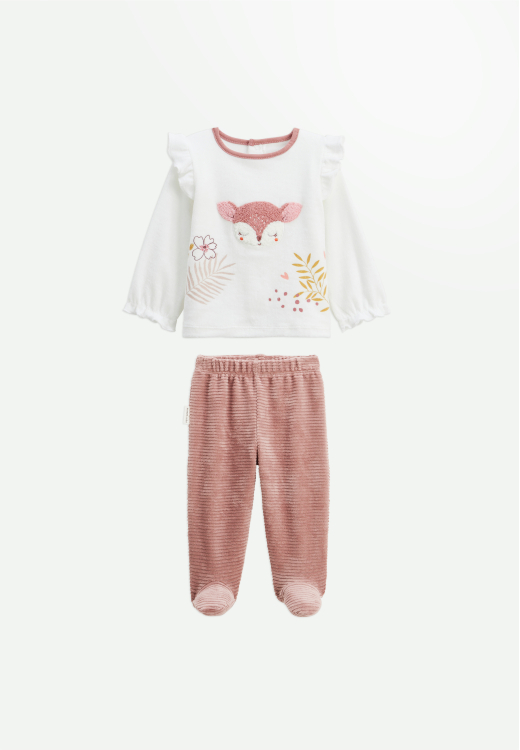 Ensemble bébé sweat et pantalon en velours Oona