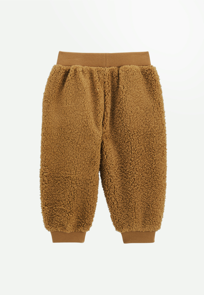 Ensemble bébé sweat-shirt en molleton et pantalon en sherpa écru Lamascotte