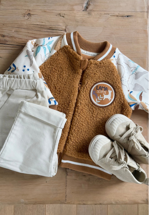 Veste teddy bébé en sherpa Lamascotte